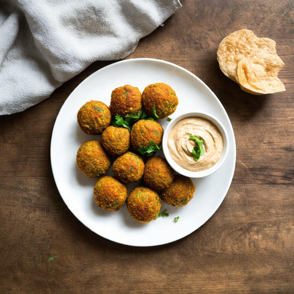 Baked Falafel Bites with Yogurt Tahini - 20g protein vegetarian Mediterranean snack