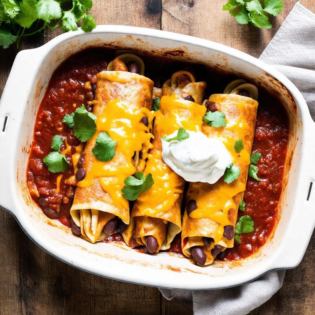Black Bean & Cheese Enchiladas - 35g protein vegetarian Mexican-Inspired dinner