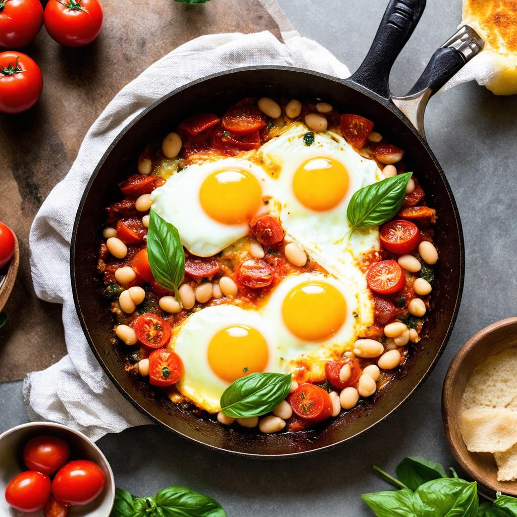 Caprese Baked Eggs - 24g protein vegetarian Italian breakfast