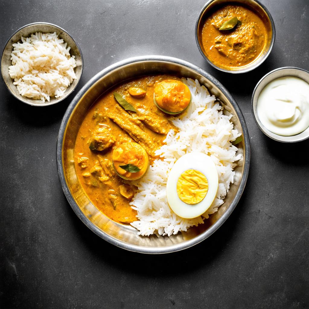 Egg Sambar Rice Bowl - 32g protein vegetarian South Indian dinner