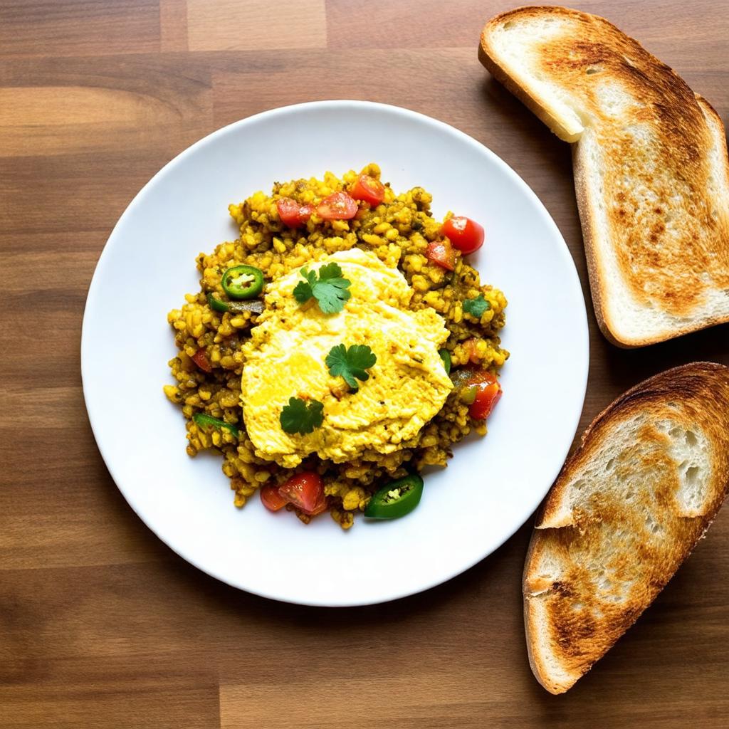 Masala Egg Bhurji - 25g protein vegetarian Indian breakfast