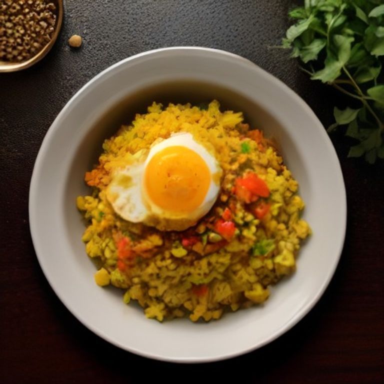 Masala Egg Fried Rice - 16g protein vegetarian Indian side