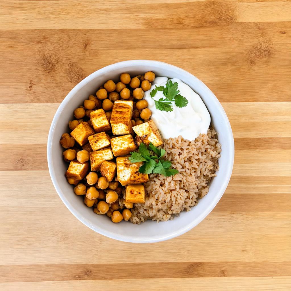 Paneer & Chickpea Power Bowl - 35g protein vegetarian Indian-Fusion lunch
