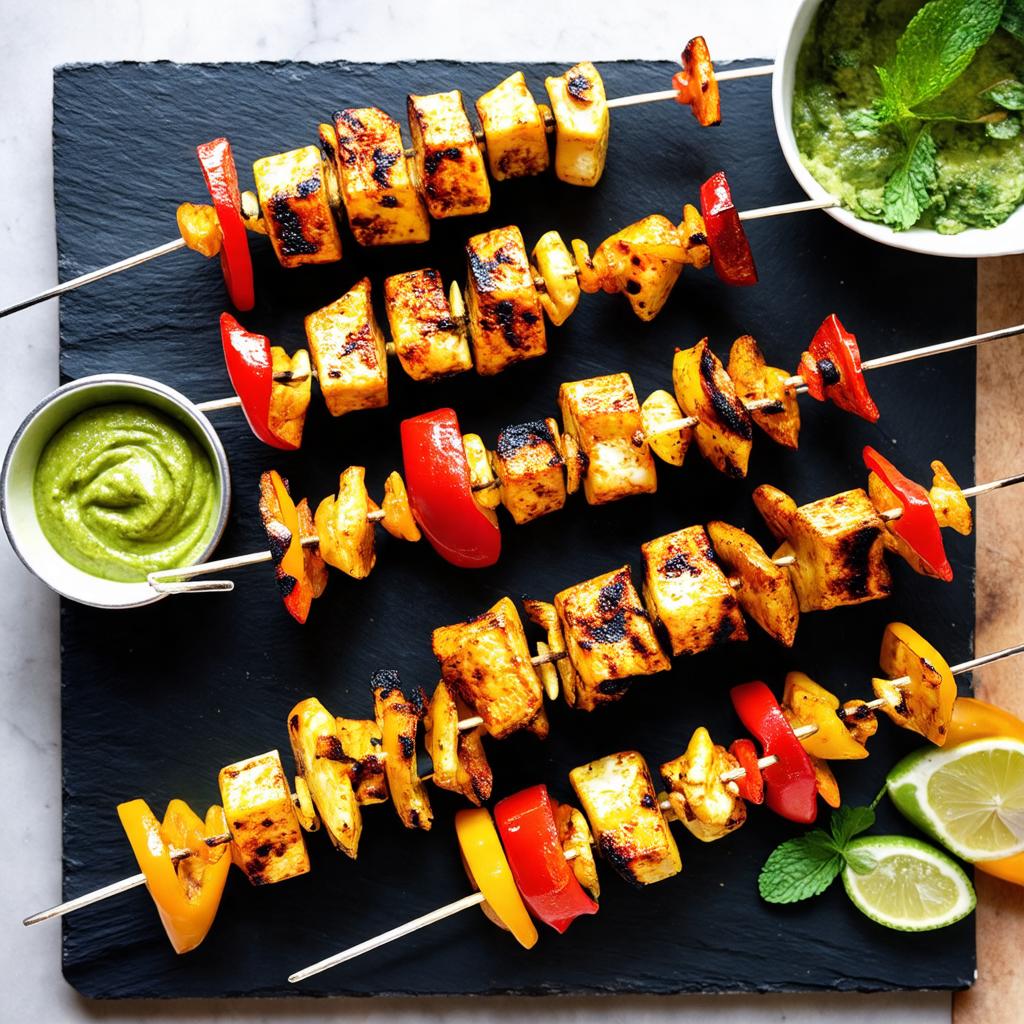 Paneer Tikka Skewers - 22g protein vegetarian Indian snack