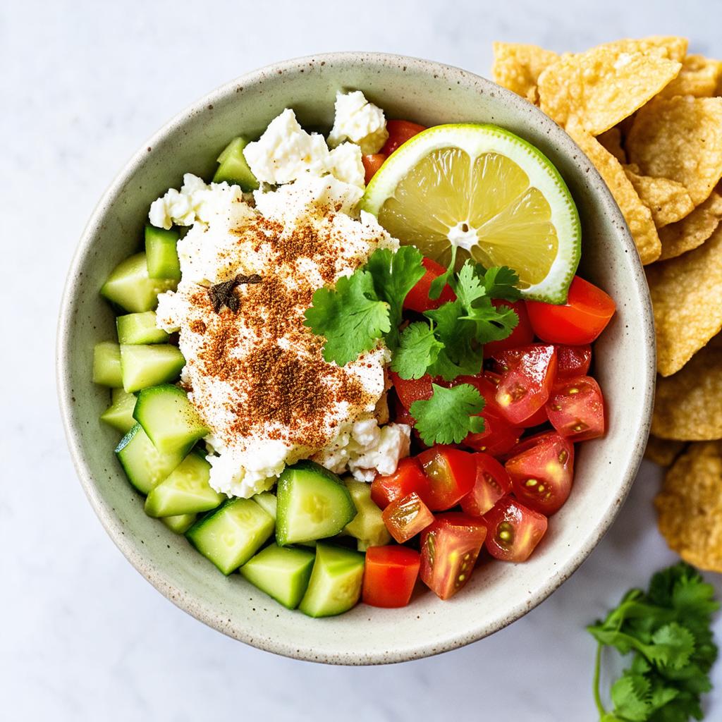 Spiced Cottage Cheese Bowl - 14g protein vegetarian Indian snack