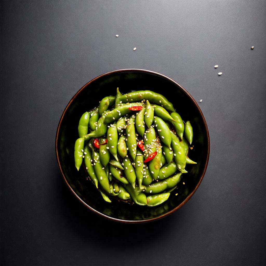 Spicy Garlic Edamame - high protein vegetarian pairing for Spicy Mapo Tofu