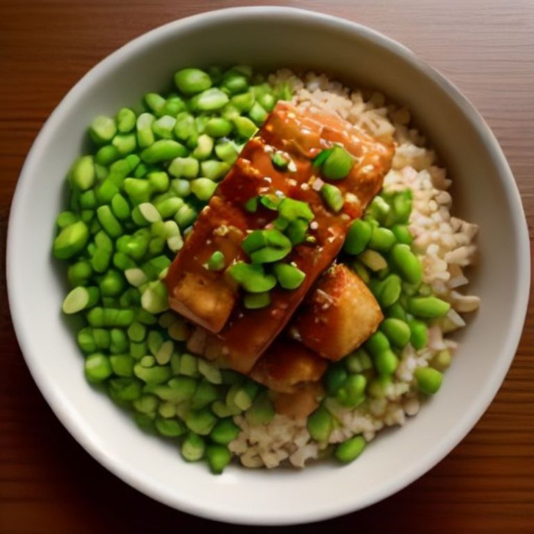 Teriyaki Tofu Edamame Bowl - high protein vegetarian pairing for Quinoa & Edamame Salad